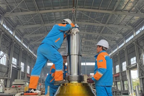 cone crusher main shaft and eccentric assembly ready for crating and dispatch
